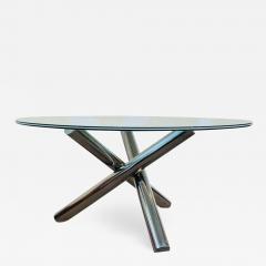 Tripod Dining Table with Crackled Glass Top - 1832863