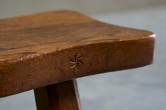 Tripod Stool in Solid Oak France 1950s - 4394648