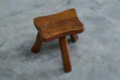 Tripod Stool in Solid Oak France 1950s - 4394650