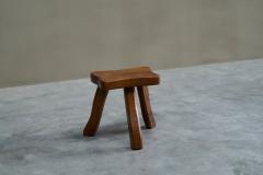 Tripod Stool in Solid Oak France 1950s - 4394652