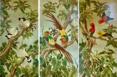 Triptych Paintings of Tropical Birds Parrots - 4015288