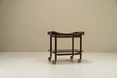 Trolley In Solid Wood Finished With Mahogany Veneer Italy 1960s - 3297688