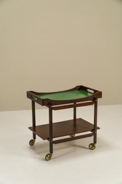 Trolley In Solid Wood Finished With Mahogany Veneer Italy 1960s - 3297692