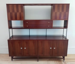 Stanley furniture american mid century modern walnut geometric