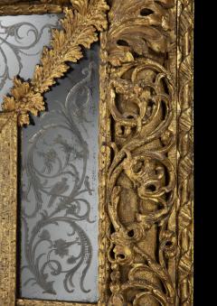 Truly Regal Rare Large Scale 17th Century Giltwood Mirror - 3252594