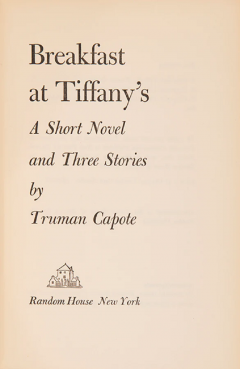 Truman Capote Breakfast at Tiffanys by Truman CAPOTE - 3796860