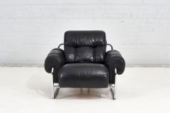 Tucroma Black Leather Lounge Chair by Guido Faleschini Pace Mariani 1970 Italy - 2649423