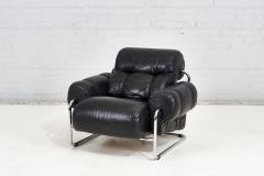 Tucroma Black Leather Lounge Chair by Guido Faleschini Pace Mariani 1970 Italy - 2649424