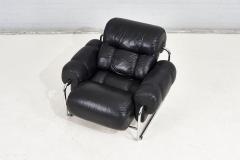 Tucroma Black Leather Lounge Chair by Guido Faleschini Pace Mariani 1970 Italy - 2649425