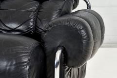 Tucroma Black Leather Lounge Chair by Guido Faleschini Pace Mariani 1970 Italy - 2649430