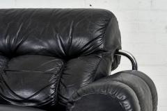 Tucroma Black Leather Lounge Chair by Guido Faleschini Pace Mariani 1970 Italy - 2649431