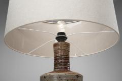 Tue Poulsen Large Glazed Stoneware Table Lamp by Tue Poulsen Denmark ca 1950s - 4464504