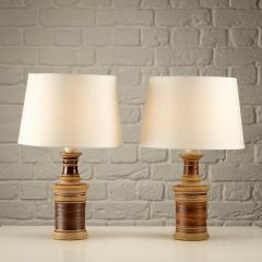 Tue Poulsen Pair of Ceramic Studio Table Lamps by Tue Poulsen Denmark 1970s - 3895359