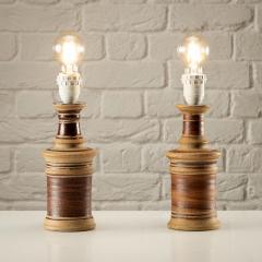 Tue Poulsen Pair of Ceramic Studio Table Lamps by Tue Poulsen Denmark 1970s - 3895365