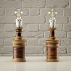 Tue Poulsen Pair of Ceramic Studio Table Lamps by Tue Poulsen Denmark 1970s - 3895366