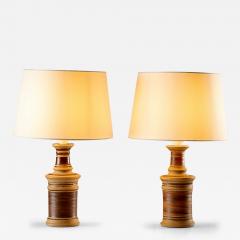 Tue Poulsen Pair of Ceramic Studio Table Lamps by Tue Poulsen Denmark 1970s - 3900626