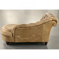 Tufted Patinated Vintage Leather Chaise Lounge from Sweden Daybed - 2602718