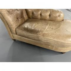 Tufted Patinated Vintage Leather Chaise Lounge from Sweden Daybed - 2602722