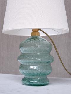 Ture Berglund Ture Berglund Green Glass Table Lamp Skansens Glasbruk Stockholm Sweden 1940s - 4118372