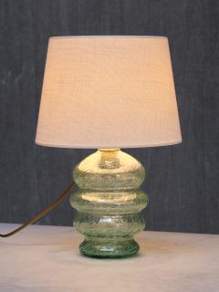 Ture Berglund Ture Berglund Green Glass Table Lamp Skansens Glasbruk Stockholm Sweden 1940s - 4118376