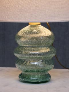 Ture Berglund Ture Berglund Green Glass Table Lamp Skansens Glasbruk Stockholm Sweden 1940s - 4118377