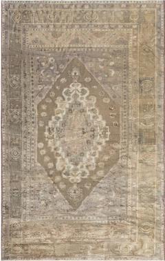 Turkish Oushak Brick Red Terracotta Deep Blue and Gold Wool Rug - 2457253