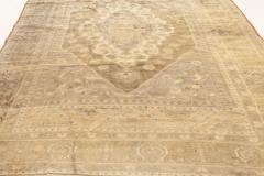 Turkish Oushak Brick Red Terracotta Deep Blue and Gold Wool Rug - 2457254