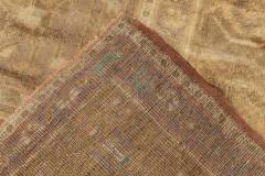Turkish Oushak Brick Red Terracotta Deep Blue and Gold Wool Rug - 2457255