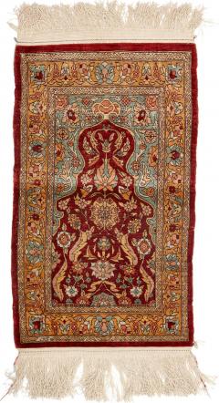 Turkish silk Hereke prayer rug - 3991778