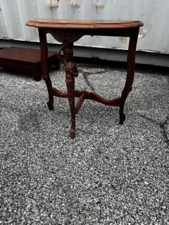 Turn of the Century Figural Louis XV Style Demilune Table - 4481607