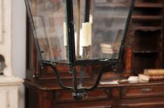 Turn of the Century French Iron and Glass Lantern Wired for the USA - 4381054