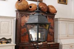 Turn of the Century French Iron and Glass Lantern Wired for the USA - 4381047
