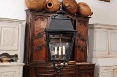 Turn of the Century French Iron and Glass Lantern Wired for the USA - 4381056
