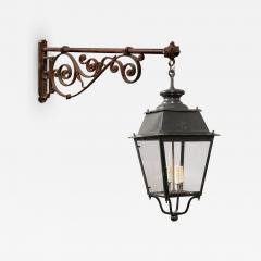 Turn of the Century French Iron and Glass Lanterns a Pair Wired for the USA - 3590904