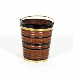 Turned Fruitwood and Ebony Peat Bucket Netherlands Circa 1890 - 3718443