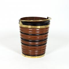 Turned Fruitwood and Ebony Peat Bucket Netherlands Circa 1890 - 3718444