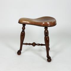 Turned Mahogany Three Legged Saddle Seat Stool English circa 1850 - 3717737