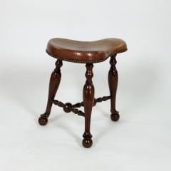 Turned Mahogany Three Legged Saddle Seat Stool English circa 1850 - 3717741