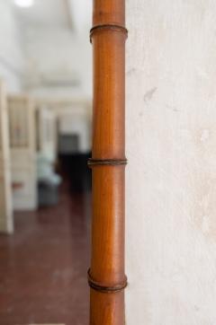 Turned Wood Faux Bamboo Mirror 1940s - 4736809