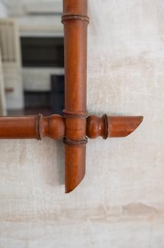 Turned Wood Faux Bamboo Mirror 1940s - 4736811