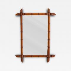 Turned Wood Faux Bamboo Mirror 1940s - 4758009