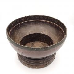 Turned Wooden Bowl with Copper Mounts India 19th 18th century - 3606600