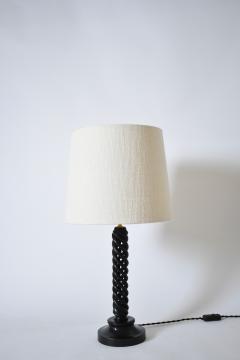 Turned ebonised wooden lamp 1960s  - 4683371