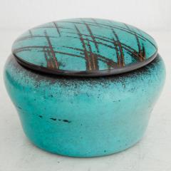 Turquoise Art Deco WMF Ikora Jar with Lid Germany 1920 - 3613394