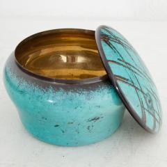 Turquoise Art Deco WMF Ikora Jar with Lid Germany 1920 - 3613396