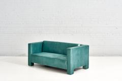 Turquoise Postmodern Cubic Settee 1970 - 2356985