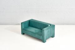 Turquoise Postmodern Cubic Settee 1970 - 2356994
