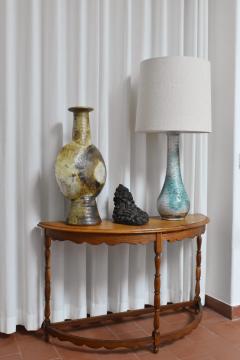 Turquoise and white lamp France 1960s  - 4699866