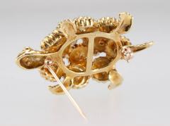 Turtle Brooch with Turquoise and Diamonds - 198940