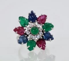Tutti Frutti Ring Emeralds Rubies Sapphires and Diamonds - 3455209